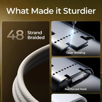 Kabel Data Braided Dual Type-C 60W untuk iPhone 17, Kompatibel dengan Pengisian Cepat 3A