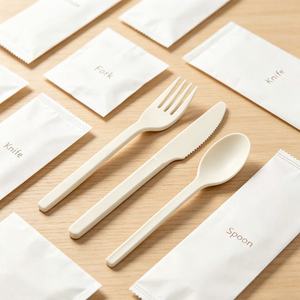 Kit d'ustensiles jetables compostables de qualité alimentaire en plastique CPLA (cuillères, fourchettes et couteaux) pour restaurants, traiteurs, pique-niques et plats à emporter - Product Image 6