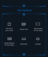 Ordinateur portable de jeu Core i7 Core i9 16 go graphique 15.6 pouces, ordinateur portable de jeu Intel
