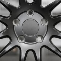 Nouvelles jantes en alliage forgé YUE 2 pièces, noir mat avec lettrage argenté sur le rebord, multi-branches, jantes de course légères, personnalisées JDM Sport