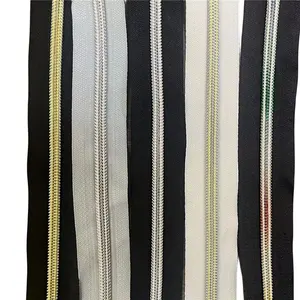 Oem High Quality Nylon Zip 5# Open-end Long Chain Rainbow Zipper For Garments Sport Wear Coats