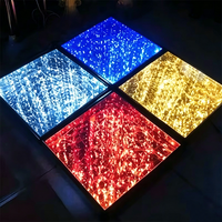 Marslite Goldener 3D Infinity-Spiegel LED-Tanzboden-Panel DIY Bühnenlicht Pista De Baile Hochzeits-Tanzfläche Magnetisch