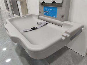 YJL vente chaude salle de bain commerciale murale bébé <span class=keywords><strong>table</strong></span> à <span class=keywords><strong>langer</strong></span> Design moderne avec crochets de sac et boîte de rangement en papier - Product Image 2