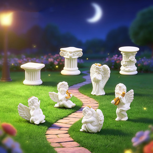Miniaturas <span class=keywords><strong>de</strong></span> Pilar Romano, Estatua <span class=keywords><strong>de</strong></span> Cupido, Escultura Blanca, Mini Figuras <span class=keywords><strong>de</strong></span> Querubín <span class=keywords><strong>de</strong></span> Resina para Decoración del Hogar, Escritorio, Paisaje, Manualidades - Product Image 2
