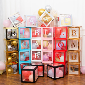 Caja de Globos Transparente de Cartón con Letras para Decoración de Fondo de Fiesta de Revelación de Género y Baby Shower de 30 cm - Product Image 2