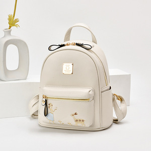 Fashion Women <b>Backpack</b> Female <b>Black</b> <b>Backpacks</b> Small Zipper Bags Student Solid Travel Bag - Product Image 3