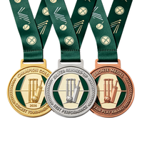 Medalla Deportiva Personalizada, Premio MVP, Medalla de Aleación de Zinc con Relieve 3D, Chapada en Oro, Plata o Bronce, Trofeo de Campeón, Medalla de Críquet