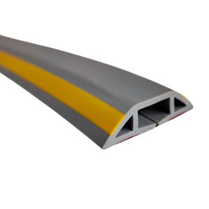 Cache-câble de sol anti-chute, protection en caoutchouc robuste, <span class=keywords><strong>rampe</strong></span> avec 3 canaux pour la sécurité en atelier et au bureau, cache-câble anti-chute - Product Image 1