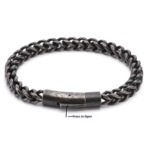 New Hot-Bán <span class=keywords><strong>Snap</strong></span> Nút 6Mm <span class=keywords><strong>Chunky</strong></span> Chuỗi Vòng Đeo Tay 18K Không-Phai Người Đàn Ông Của Tay Vòng Đeo Tay - Product Image 2