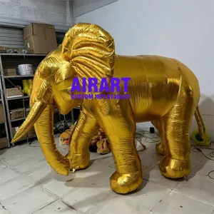 अनुकूलित आकार inflatable गोल्डन हाथी, inflatable हाथी पशु मस्कट गुब्बारे