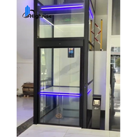 Ascenseur extérieur pour petite maison/villa à 3 étages, cabine en verre, hydraulique, pour usage commercial/résidentiel, 2 à 4 personnes