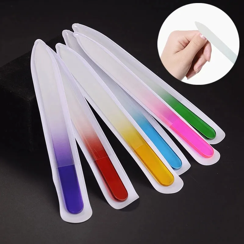 Papier de verre Double face dispositif de manucure et pédicure bricolage polissage des ongles cristal verre tampon à ongles limes