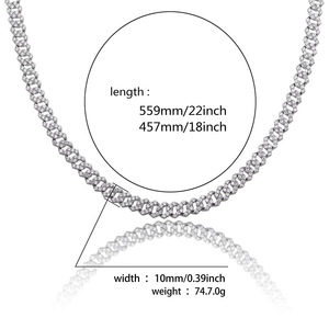 Collar de Cadena Cubana de Cobre con Diamantes Completos, Estilo Hip-Hop, Personalizado, Unisex, Venta al por Mayor - Product Image 4