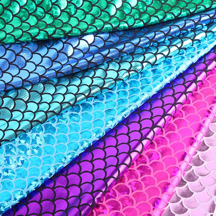 Mermaid fabric fish scale pattern swimsuit performance clothing crafts fabric filament spandex hot gold foil fabric