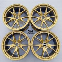 Rines de Aleación Forjados Personalizados 5x112 5x114.3 5x120, Diseño Cóncavo Profundo, 18/19/20/21/22 Pulgadas, VS5RS VS-5RS, Borde Dorado para BMW, Audi, Porsche, Tesla