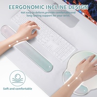 Ensemble de tapis de souris en gel de silicone transparent avec repose-poignets, petit tapis de clavier, impression UV, couleurs personnalisables, utilisation au bureau