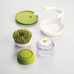 Cepillo para platos con dispensador de jabón, cepillo multiusos con dispensador de jabón para el hogar, cepillo universal para cocina con bandeja. - Product Image 2