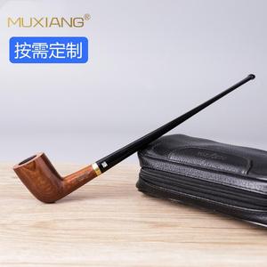 Muxiang Rosewood Smoking Pipe Long Handle Straight Type Tobacco Pipe For Personal Gift - Product Image 1