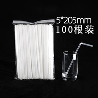 Pailles jetables écologiques transparentes en plastique PLA pour jus