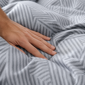 Poland Stock Monochrome Chevron <b>Bedding</b> <b>Set</b> Grey White Woven Duvet Cover for EU Dropshipping 3pcs - Product Image 3