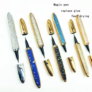 磁性眼线笔私人标签液体磁性睫毛眼线笔和防水磁铁眼线笔，适用于对胶水过敏的美容