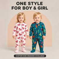 Combinaison pour bébé en fibre de bambou personnalisée avec nœud mignon, imprimé cœur et beignets, fermeture éclair bidirectionnelle, vêtements de nuit pour tout-petits