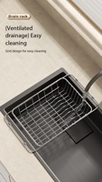 Égouttoir de lavabo multifonctionnel en acier inoxydable pour bols et assiettes, avec fonction de filtration d'eau et rangement pour vaisselle