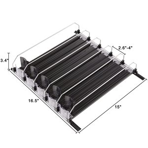 Organizzatore per Bottiglie con 10 Scomparti, Ripiano Regolabile in Larghezza per Frigorifero e Dispenser - Product Image 5