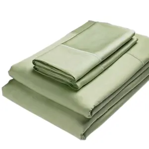 Atacado 300tc sateen 60*40/173*120 tamanho da rainha fibra de bambu conjunto de lençol, cama