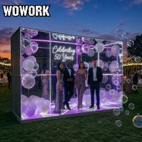 WOWORK Cabine Photo Néon Métallique RVB Tunnel Lumineux avec Bluetooth pour Mariage, Fête, Décoration d'Événements - Vente en Gros