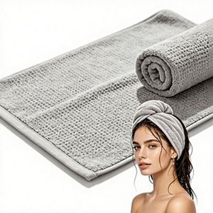 Super Absorbent Quick Dry Striped Bleached Microfiber Hair Drying Towel Soft Hair <b>Turban</b> Wrap <b>for</b> <b>Women</b> Wholesale - Product Image 4