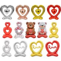Amour ours Base 4D feuille d'aluminium ballon debout proposition Confession saint valentin feuille ballon