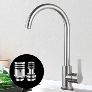 304 шариковый медведь из нержавеющей стали горячая и холодная матовая никелированная Заводская оптовая продажа кухонных смесителей с одним отверстием - Product Image 3