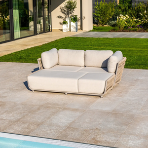 Ensemble de meubles de patio extérieur moderne, confortable, <span class=keywords><strong>en</strong></span> <span class=keywords><strong>rotin</strong></span>, avec coussin <span class=keywords><strong>en</strong></span> tissu épais pour hôtels, terrasses au bord de la piscine, canapé - Product Image 4