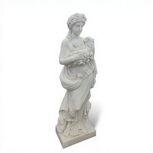 Estatua de Ángel de Mármol Blanco Natural de Tamaño Real para Decoración de Jardín - Product Image 1