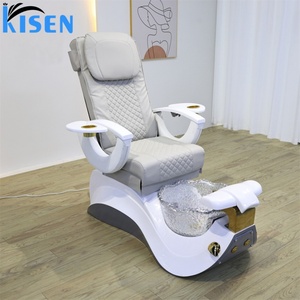 KISEN Spa pour les pieds sans tuyauterie, siège inclinable électrique confortable, fauteuil de pédicure moderne avec fonction de massage pour salon de beauté - Product Image 1