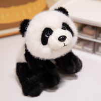 Peluche Panda Super Douce en Polyester Doré Rembourrée de Coton PP avec Doublure en Maille, Jouet Souvenir pour Enfants