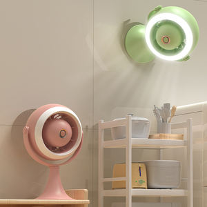 Ventilateur mural électrique sans fil USB pour cuisine, climatiseur de bureau domestique, ventilateur de circulation d'air pour toilettes avec lumière - Product Image 1