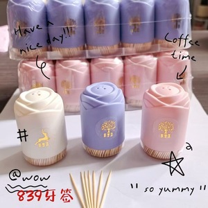 ไม้จิ้มฟันไม้ไผ่ 100 ชิ้นต่อกระปุก พร้อมฝาปิด สำหรับดูแลช่องปากและใช้ในครัว - Product Image 5