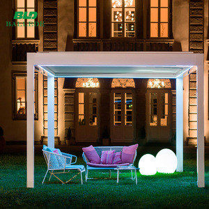 4X4 jardín patio <span class=keywords><strong>toldo</strong></span> <span class=keywords><strong>con</strong></span> persianas motorizadas de techo de metal de aluminio pérgola al aire libre - Product Image 4