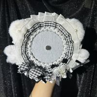 Penyangga Lencana, Penyangga Lencana Kucing Malaikat Lucu Berenda, Ornamen Renda Lolita Buatan Tangan Asli untuk Tas Ita, Aksesori Anime