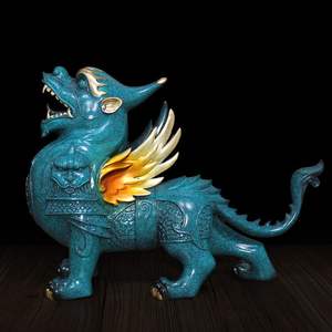 De Lujo Glam casa decoración buena suerte decorar Escritorio de Oficina China bronce Pixiu adornos - Product Image 3