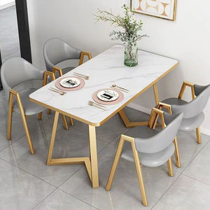 Ensemble de <span class=keywords><strong>table</strong></span> à manger moderne et durable pour 4 personnes avec 4 chaises, <span class=keywords><strong>table</strong></span> rectangulaire pour les petits espaces, la maison et les appartements compacts - Product Image 5