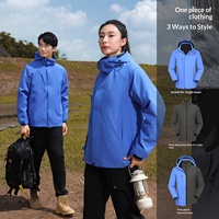 Veste polaire coupe-vent imperméable respirante avec doublure intérieure amovible, épaisse, pour l'extérieur, hiver, streetwear, couleur unie, OEM