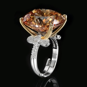 High Quality Vintage Jewelry Eco-friendly Copper Round Cut 18*20mm Red Corundum Zircon Vintage Large <b>Rings</b> Women for Gift - Product Image 3