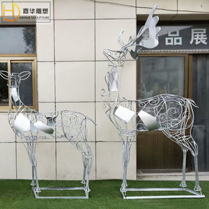 Jiahua Stainless Steel Deer Sculpture 0.9-1.15M Outdoor Garden Mirror Finish Animal Ornament - Product Image 4