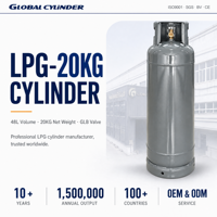 Bouteille de gaz de cuisson standard de haute qualité pour l'Amérique latine et le Mexique, 20 kg vide, prix de la bouteille de gaz GPL