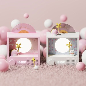 Mignon Vinyle <span class=keywords><strong>Lecteur</strong></span> BT Haut-Parleur Rétro Platine <span class=keywords><strong>CD</strong></span> <span class=keywords><strong>Lecteur</strong></span> Haut-Parleur avec RGB Atmosphère Veilleuse Lampe Horloge Cadeaux Parfaits - Product Image 6