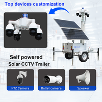 Remorque de surveillance solaire mobile avec caméra de sécurité sans fil 4G pour chantier de construction