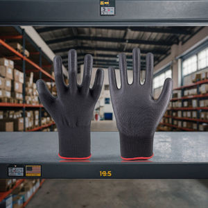 قفازات عمل آمنة مطلية بالبولي يوريثان باللون الأبيض والرمادي 13G، عالية المرونة ومضادة للكهرباء الساكنة، مناسبة للمصانع الإلكترونية، من المنتج الأصلي - Product Image 2